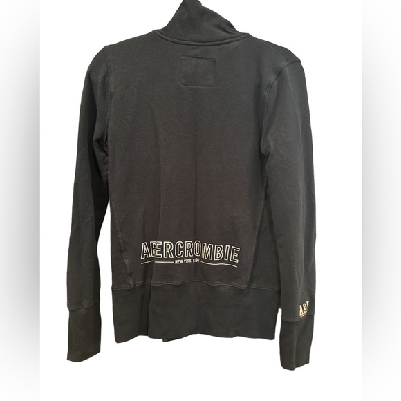 Abercrombie and Fitch Black Jacket Sz Medium Thumbholes Excellent - Picture 2 of 3